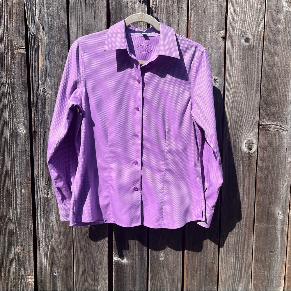 Fox Croft purple non-iron fitted button down shirt size 6